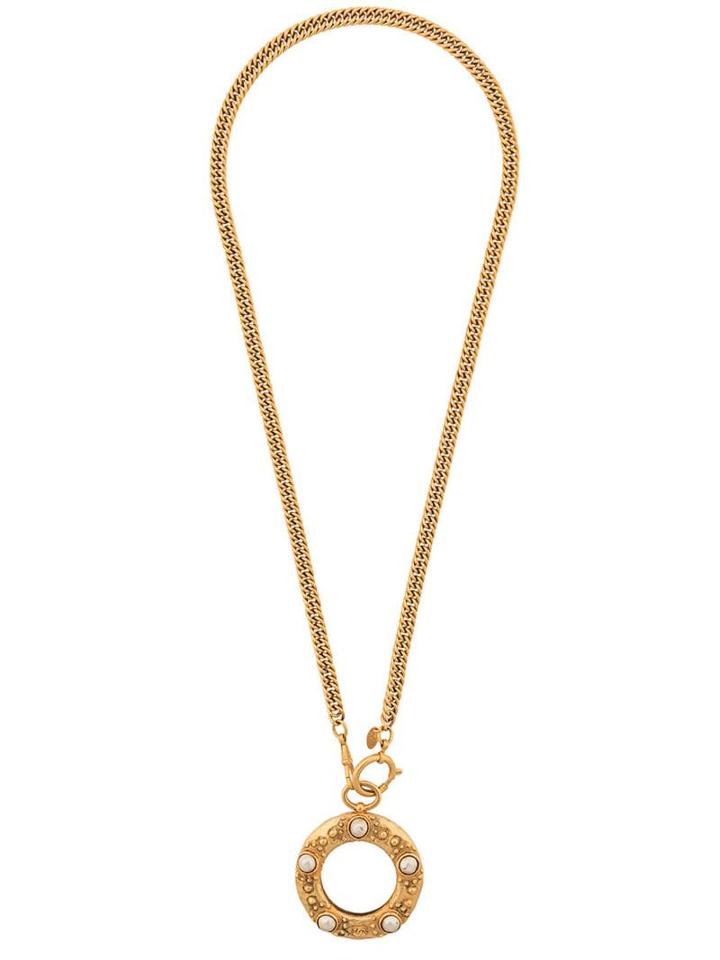 Chanel Pre-owned 80's Magnifying Glass Baroque Pendant - Gold