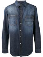 Givenchy Buttoned Denim Shirt, Men's, Size: Small, Blue, Cotton