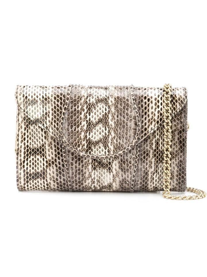 Khirma Eliazov Babo Clutch, Women's, Black, Watersnake Skin