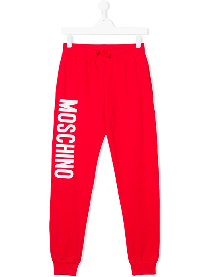Moschino Kids Oversized Logo Lounge Trousers - Red