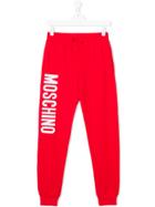 Moschino Kids Oversized Logo Lounge Trousers - Red