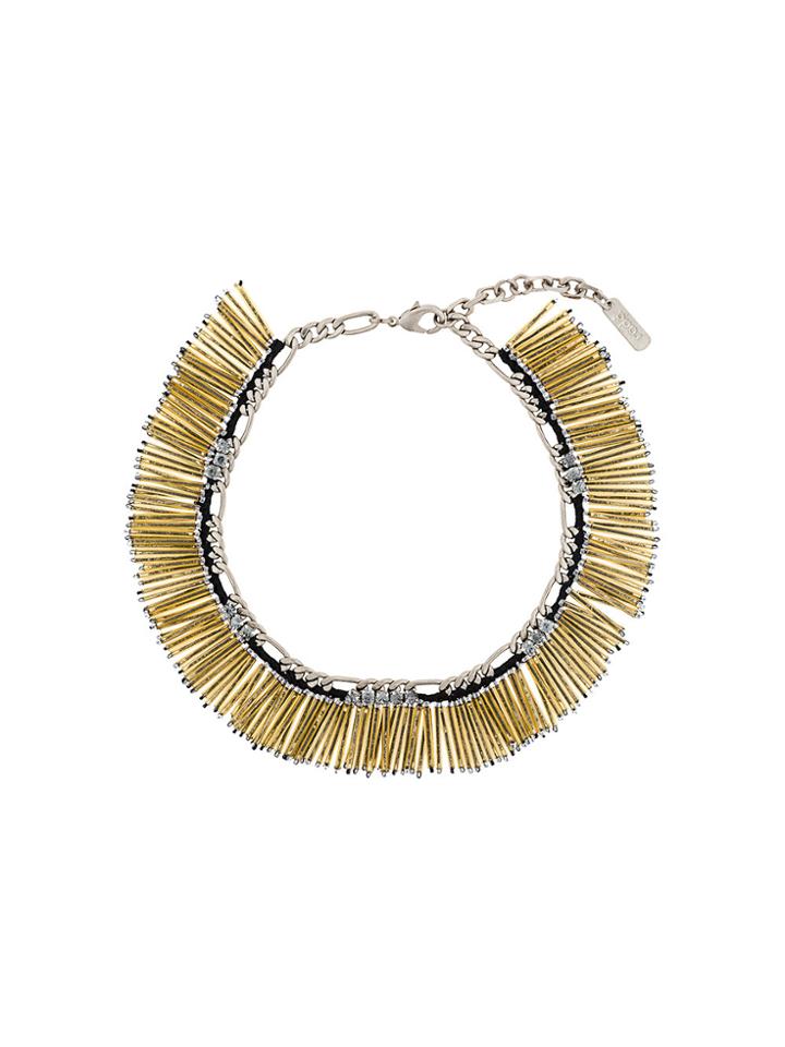 Radà Fringed Beaded Necklace - Metallic