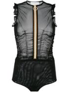 Maison Margiela - Mesh Zip Top - Women - Polyamide/polyester/spandex/elastane - 40, Black, Polyamide/polyester/spandex/elastane
