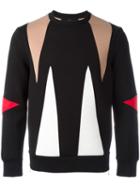 Neil Barrett Geometric Panelled Sweatshirt, Men's, Size: Medium, Black, Lyocell/cotton/viscose/polyurethane