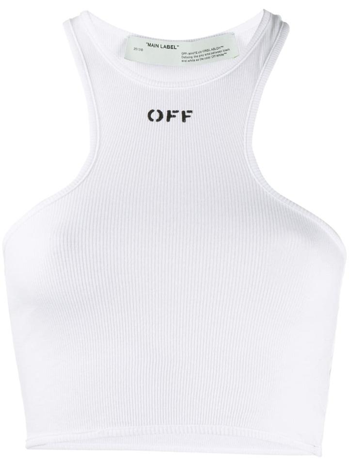 Off-white Racer Back Crop Top