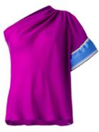 Emilio Pucci One-shoulder Blouse, Size: 38, Pink/purple, Silk