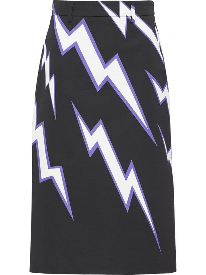 Prada Lightning Print Skirt - Purple