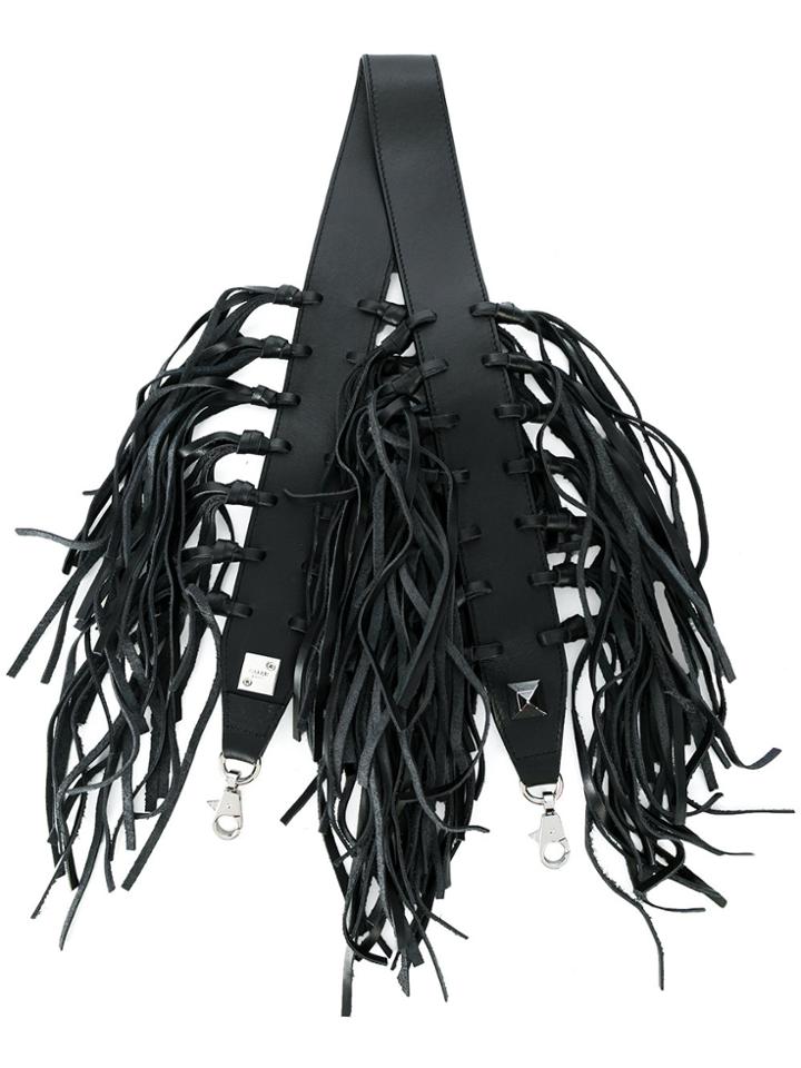 Salar Fringe Detail Shoulder Strap - Black