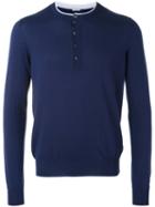 Malo - Contrast Trim Sweater - Men - Cotton/cashmere - 46, Blue, Cotton/cashmere