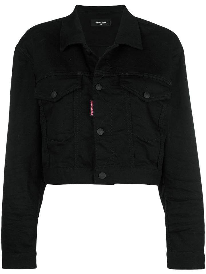 Dsquared2 Be Nice Cropped Denim Jacket - Black