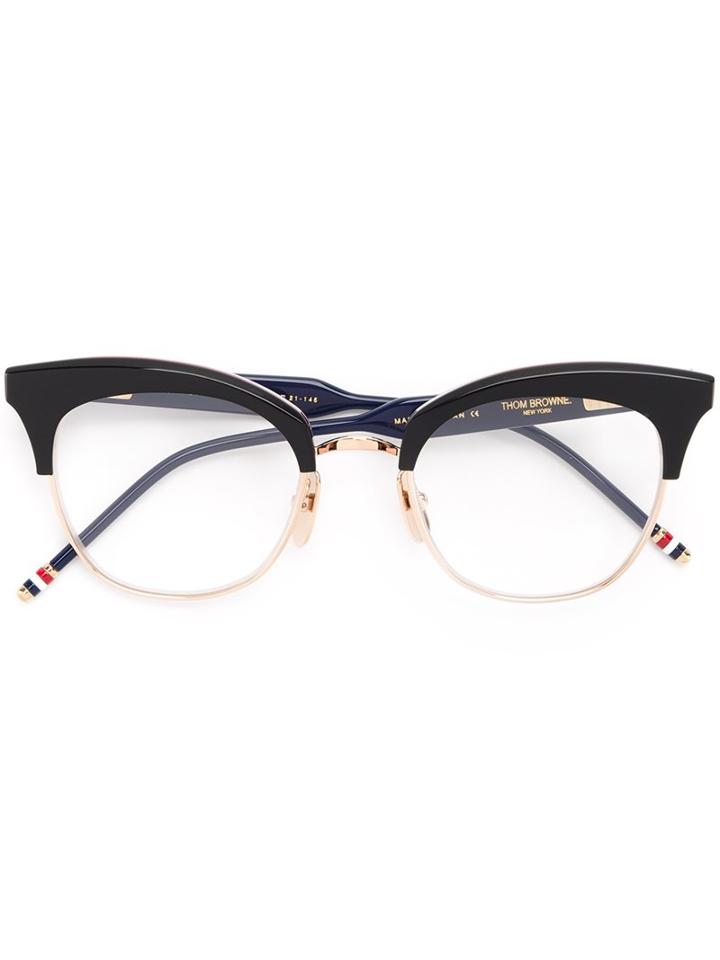 Thom Browne - Cat Eye Glasses - Unisex - Acetate/metal (other) - One Size, Black, Acetate/metal (other)