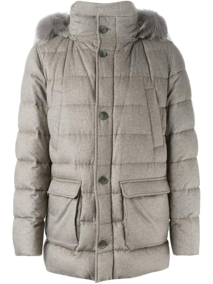 Herno Padded Coat, Men's, Size: 56, Brown, Silk/feather Down/polyamide/coyote Fur