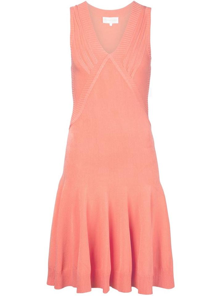 Christian Siriano Knitted Circle Dress, Women's, Size: 6, Yellow/orange, Polyester/spandex/elastane