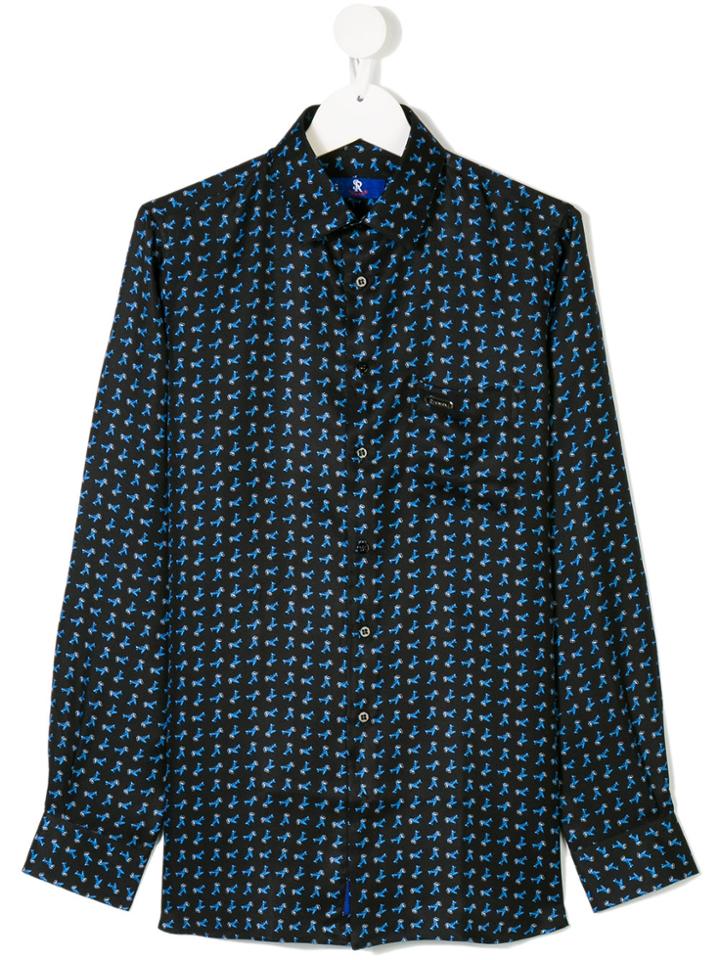 Stefano Ricci Kids Teen Aeroplane Motif Shirt - Blue