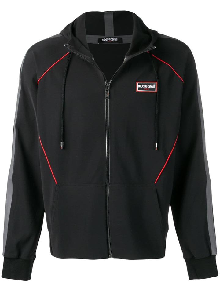 Roberto Cavalli Contrast Piped Trim Jacket - Black