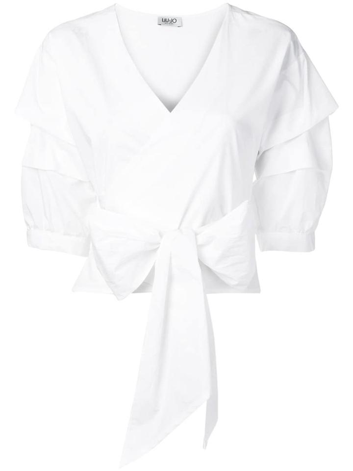 Liu Jo Belted Wrap Top - White