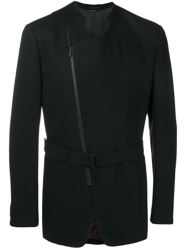 Issey Miyake Asymmetric Zip Front Jacket - Black