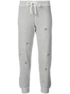 The Great Embroidered Cropped Sweatpants - Grey