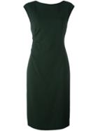 Jil Sander Draped Detail Fitted Dress, Women's, Size: 34, Green, Viscose/spandex/elastane/silk