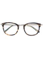 Oliver Peoples Round Frame Glasses, Brown, Acetate/metal