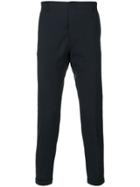 Closed Rear Pocket Tapered Trousers - Blue