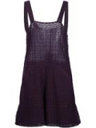 Msgm Eyelet Playsuit, Women's, Size: 38, Pink/purple, Cotton/polyamide
