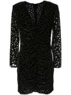 Smythe Leopard Ruched Dress - Black