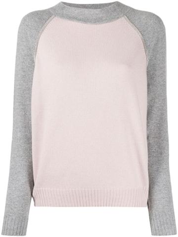 D.exterior Two-tone Sweater - Pink