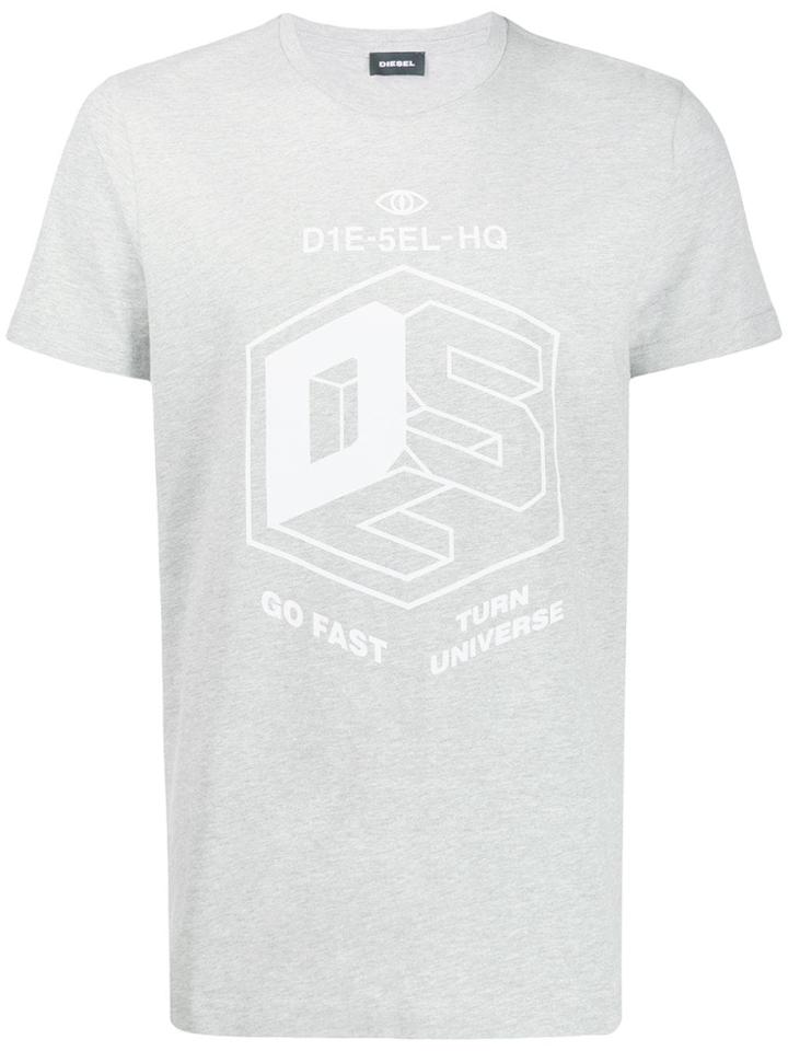 Diesel Tactile Print T-shirt - Grey