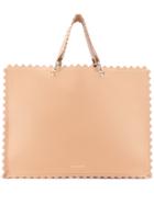 Sara Battaglia Chevron Trim Tote - Neutrals