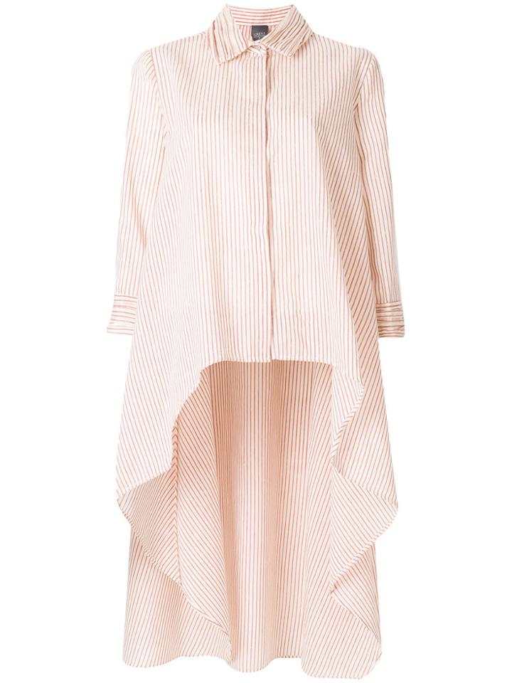 Lorena Antoniazzi Oversized Stripe Asymmetric Shirt - Red