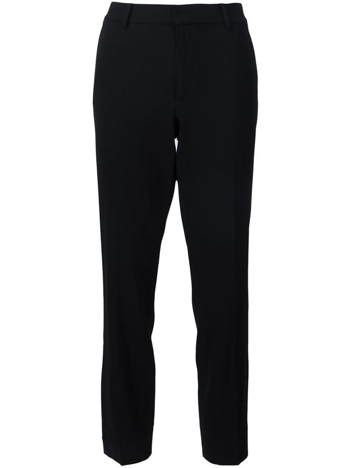 Ralph Lauren Black Cropped Trousers, Women's, Size: 6, Spandex/elastane/wool