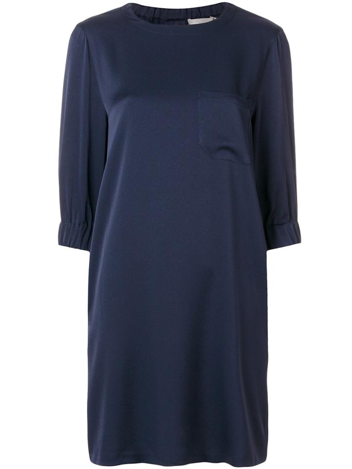 Vince Mini Dress With A Chest Pocket - Blue