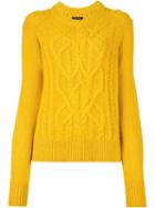 Isabel Marant 'gabao' Cable Knit Jumper, Women's, Size: 38, Yellow/orange, Polyamide/alpaca/merino