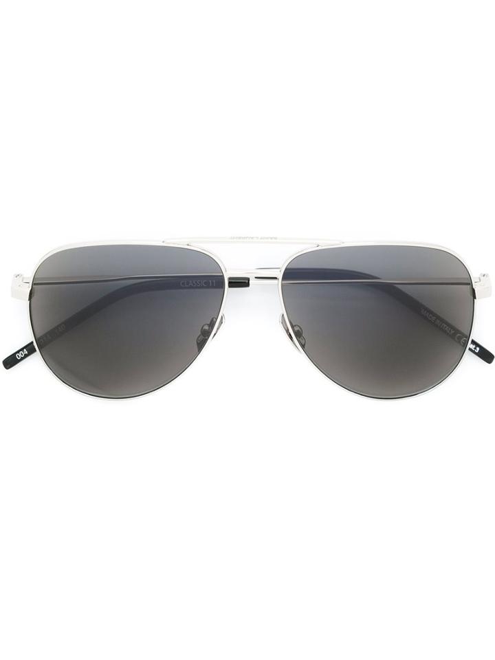 Saint Laurent - Classic 11 Sunglasses - Women - Metal/glass - One Size, Grey, Metal/glass