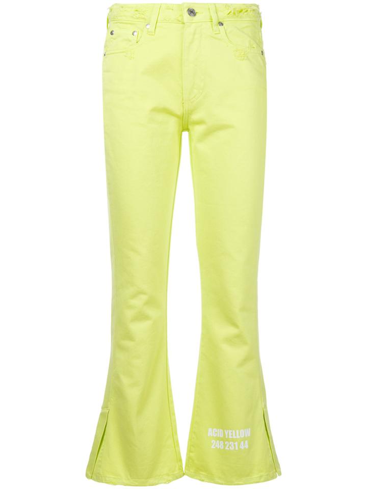 Msgm Distressed Flared Jeans - Yellow & Orange