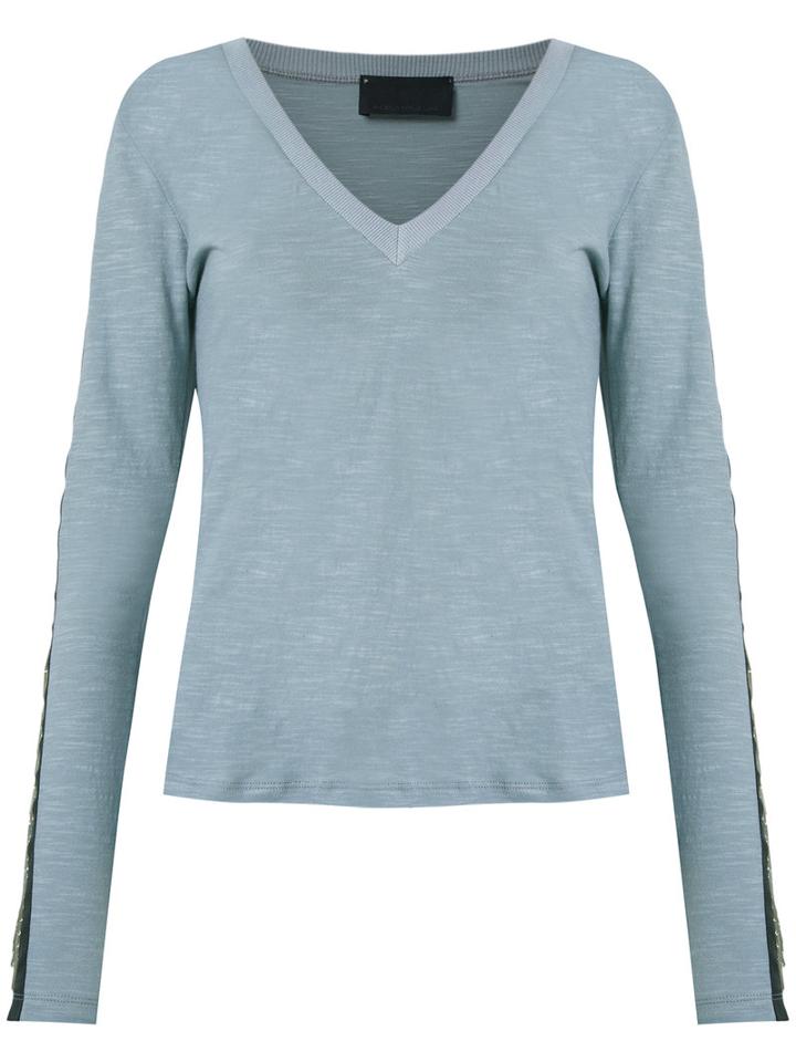 Andrea Bogosian Fringed Top, Women's, Size: Medium, Blue, Cotton