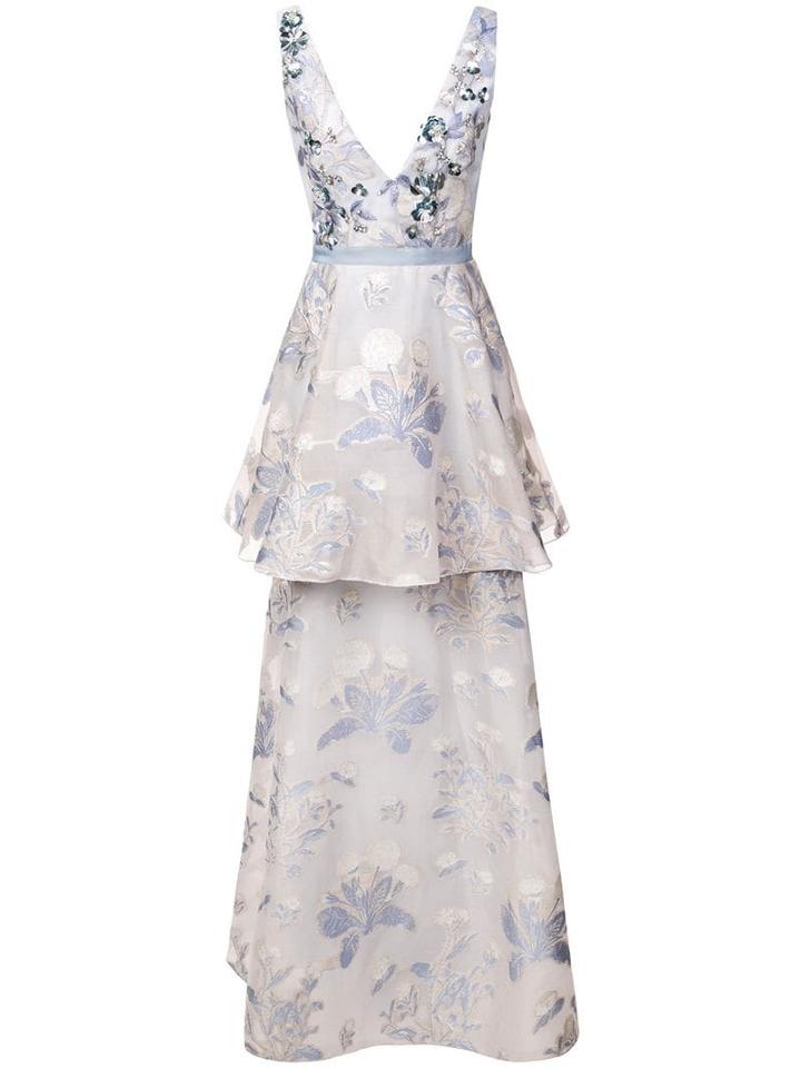 Marchesa Notte Sleeveless Floral Dress - Blue