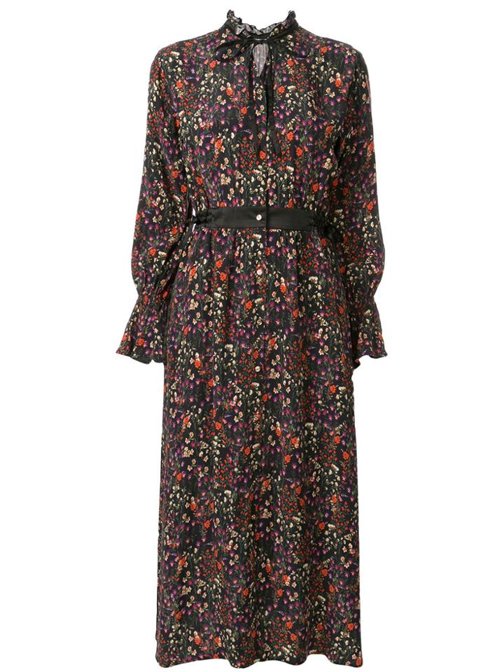 Loveless Floral Pattern Dress - Black