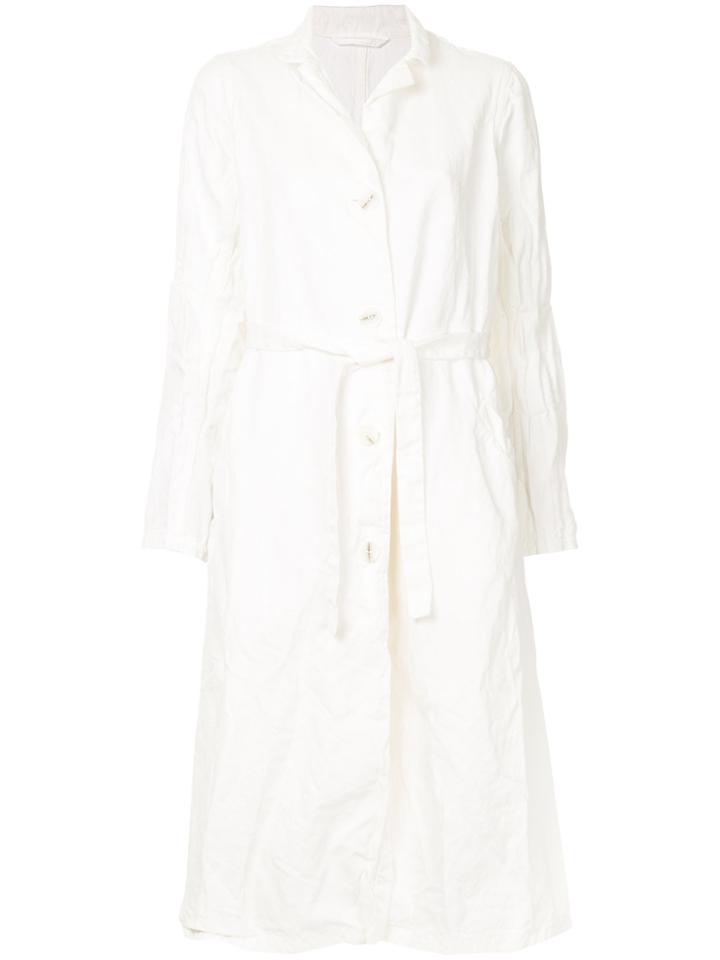 Casey Casey Creased Relaxed Trench Coat - White