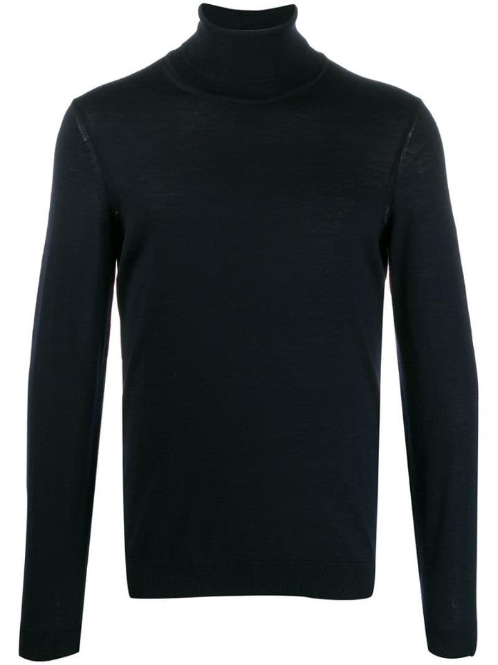 Boss Hugo Boss Turtleneck Fine Knit Jumper - Blue