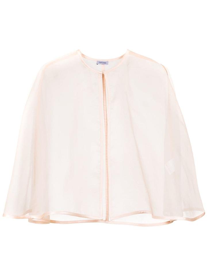 Tufi Duek Sheer Silk Cape - Pink & Purple