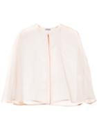 Tufi Duek Sheer Silk Cape - Pink & Purple