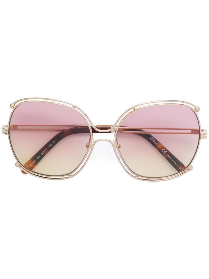 Chloé Eyewear Oversized Sunglasses - Metallic