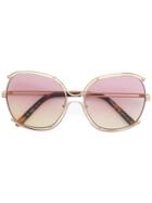 Chloé Eyewear Oversized Sunglasses - Metallic
