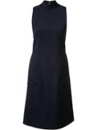Gabriela Hearst High Neck Flared Dress, Women's, Size: 38, Blue, Silk/virgin Wool/spandex/elastane
