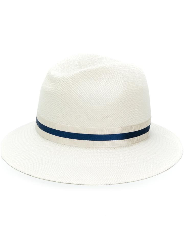 Loro Piana Bucket Hat With Ribbon Trimming - White