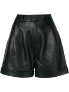 Karl Lagerfeld Leather Shorts - Black