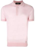 Dsquared2 Fitted Cashmere Polo Shirt - Pink & Purple