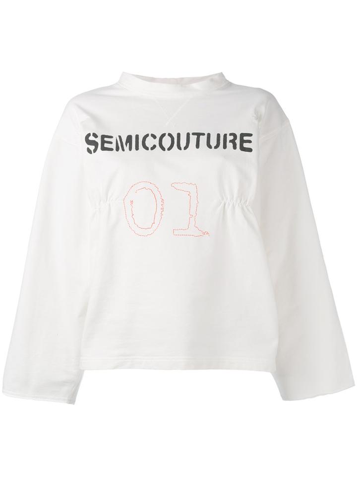 Semicouture Cody Sweatshirt, Women's, Size: Small, White, Cotton